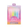Bright pastel liquid glitter highlighters in neon colors, perfect for makeup and craft art, featuring six shimmering shades in a colorful, eye-catching package.