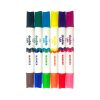 Bright assorted marker pens with colorful caps in the image for creative drawing and writing.