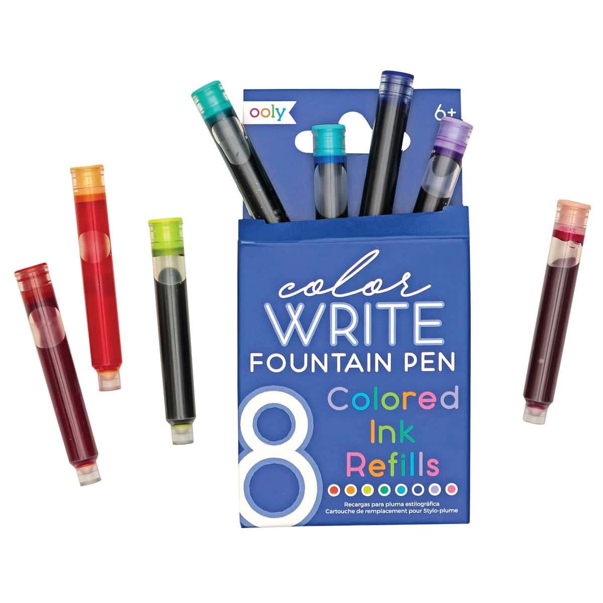 Brightly colored fountain pen refills for calligraphy and decorative writing, ideal for artists and students. Assorted ink colors for vibrant, creative writing projects and crafts.
