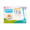 Brightly colored watercolor marker set with 12 vibrant colors, designed for creative children, allowing watercolor effects on most paper types, featuring a cute cat illustration on the packaging.