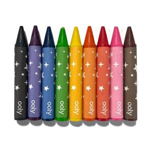 Brightly colored markers with star patterns in rainbow order, perfect for customization and creative projects.
