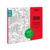 Giant Dubai coloring poster with detailed cityscape and landmarks, perfect for kids and adults who enjoy coloring activities and travel-inspired art.