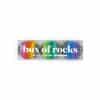 Brightly colored rainbow rock erasers in a clear plastic box, perfect for stationery and office supplies, featuring a fun and trendy design.