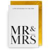 Elegant "Mr & Mrs" wedding card with love message, ideal for newlyweds, featuring minimalistic design and premium quality paper for special wedding celebrations.