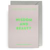 Bright birthday card featuring a heartfelt message in neon green text, perfect for celebrating special occasions with words of wisdom, beauty, and love.
