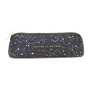 Starry night pencil case with constellation patterns and gold accents, featuring the phrase 