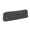 Starry night-themed pencil case with celestial constellations and 