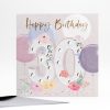 Colorful birthday card with 30 balloon and floral decorations celebrating a milestone. Perfect for special birthday greetings and festive celebrations.