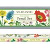 Colorful wildflower pencil set with floral designs on pencils and packaging, perfect for nature-inspired stationery lovers.