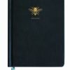 Stylish black agenda planner with gold bee design and 