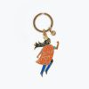Colorful supermom keychain with a superhero girl design, featuring a cape with 