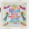 Colorful angel and floral-themed religious wall art with uplifting message about divine protection and prayer.