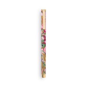 Luxe floral-patterned vape pen with gold accents, stylish and portable for on-the-go vaping experiences. Perfect for those seeking elegance and functionality in their vaporizer.