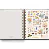 Colorful planner with motivational stickers, to-do lists, birthday reminders, and decorative illustrations designed for organization and inspiration.