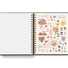 Colorful planner sticker sheet with floral, travel, pet, and motivational icons for decorating planners and journals.