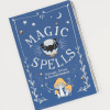 Magical spell book cover with potions, brews, and enchantments illustration, fantasy magic theme, suitable for children and adults interested in witchcraft or mystical stories.