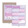 Colorful workout and exercise tracker notepad with weekly motivation prompts for fitness, stretching, housework, and wellness habits, perfect for health-conscious individuals.
