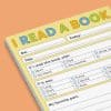 Colorful reading log for kids with checkboxes to track books read, including title, author, and favorite parts, perfect for encouraging literacy and reading habits in children.