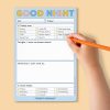 Good night sleep journal printable, sleep tracker, bedtime routine, kids sleep chart, nighttime checklist for children.