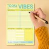Positive vibe planner sheet for daily gratitude and planning at The Wraperie, featuring a colorful vibe checklist and motivational quote for a joyful day.