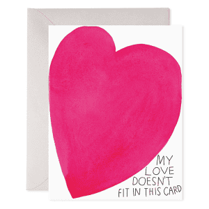 Pink heart love card with playful handwritten message for Valentine's Day or romantic occasions.