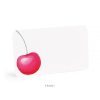 Vibrant cherry illustration on a white wrap card, emphasizing fresh fruit and snack branding. Perfect for showcasing The Wraperie’s focus on fresh, healthy, and delicious wraps.