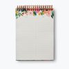 To-do list notepad with floral design, colorful pink and yellow flowers, organizational planner, stationery for note-taking and task management, stylish paper notepad for daily tasks.