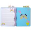 Colorful notebook pages with cute rainbow, bunny, panda, and heart designs, perfect for kids' stationery and stationery accessories from The Wraperie.