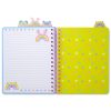 Colorful notebook with rainbow and heart patterns, perfect for kids or school, featuring a rainbow and bunny design, spiral bound, with lined pages for notes or journaling.
