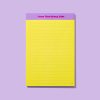 Not relevant to the content of The Wraperie, as the image shows a notepad.