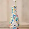 Colorful ceramic vase with floral patterns and 