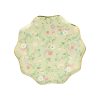 Colorful floral umbrella with a scalloped edge, perfect for spring and summer outdoor events.