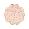 Bright pink floral and butterfly patterned wrap from The Wraperie with gold trim, perfect for burritos, sandwiches, or snacks, combining style and functionality.