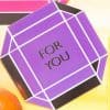For you gift box with geometric purple design and black accents, ideal for personalized gifts, party favors, or special occasions, great for custom wrapping and gift presentation.