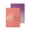 Pink and purple greeting cards with 