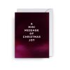 Mini Christmas message card with "A Mini Message of Christmas Joy" on dark red and black background, perfect for festive greeting cards.