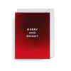 Seamless logo on a festive holiday greeting card featuring "Merry and Bright" message, perfect for Christmas cards, holiday wishes, and seasonal greetings.