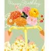 Flower birthday card featuring colorful blooms and a cheerful birthday message from The Wraperie, perfect for celebrating special occasions with vibrant floral designs.