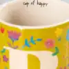 Colorful floral coffee mug with 