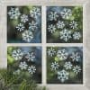 Illuminated snowflake window decals for winter decor, featuring a variety of glowing snowflake designs perfect for holiday festivities and seasonal window decorations.