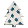 Vegan leather Christmas tree wall decor with blue star patterns, perfect for modern holiday home accents, durable and stylish festive decoration.