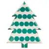 Bright holiday-themed cake or dessert serving platter shaped like a Christmas tree with teal polka dot design from The Wraperie. Perfect for festive gatherings and seasonal entertaining.