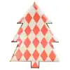 Vegan Christmas Tree Plate featuring a white and red diamond pattern, ideal for holiday-themed dining and food presentation at The Wraperie, emphasizing stylish and festive serving ware.