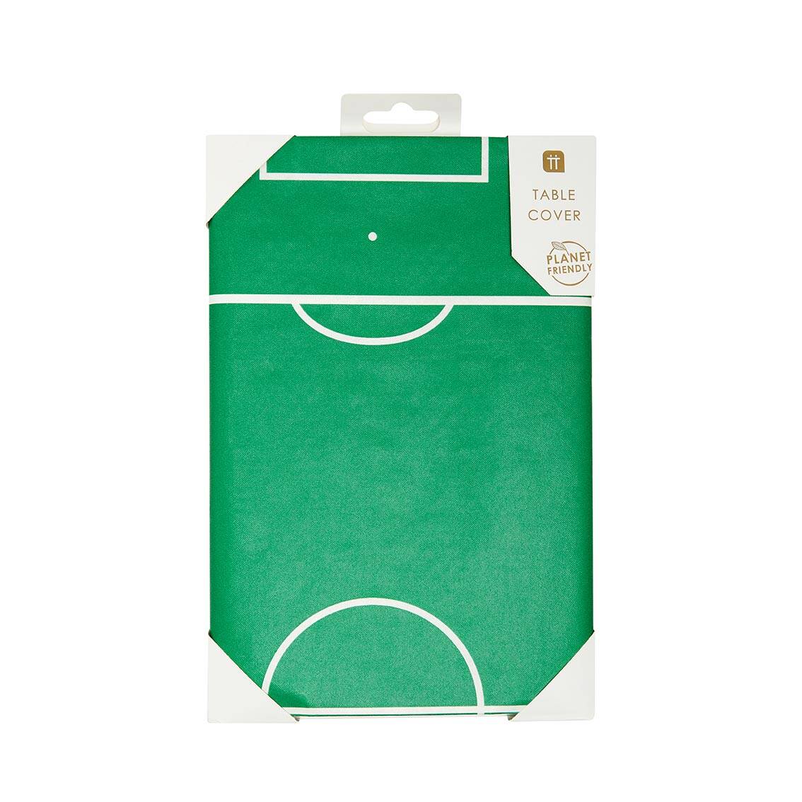 Vibrant green eco-friendly table cover with basketball court design, perfect for sports-themed parties and environmentally conscious events. Made from sustainable, planet-friendly materials.