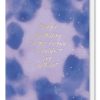 Vibrant birthday card featuring watercolor blue and purple splashes with gold accents and heartfelt message, perfect for celebrating friends on special occasions.