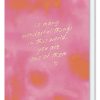 Bright pink and orange watercolor thank you card with uplifting handwritten message; perfect for expressing gratitude and positivity.