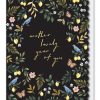 Sweet handwritten "another lovely year of you" greeting card with floral, bird and butterfly motifs on black background, perfect for celebrating special occasions.