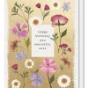 Delicate floral birthday card with colorful pressed flowers and "happy birthday you beautiful soul" message, perfect for personalized greeting from The Wraperie.