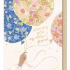 Bright floral birthday card with balloons and gold foil accents, featuring an uplifting message celebrating friendship and love, perfect for special occasions.