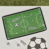 Colorful soccer-themed dry erase board with 